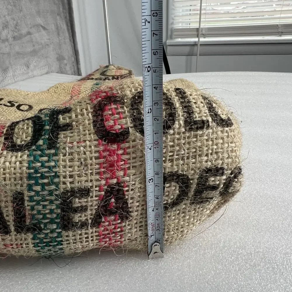 Upcycled Burlap Artisan Coffee Sack Tote Bag Jute Fabric lined‎ Heavy Coffee Art